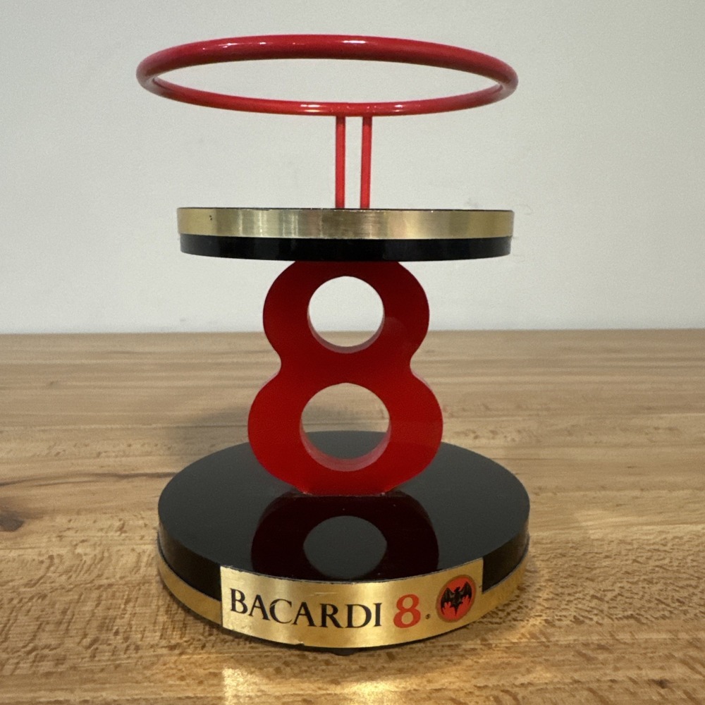 Bacardi 8 Year Rum Single Bottle Wooden Glorifier Holder Display Stand